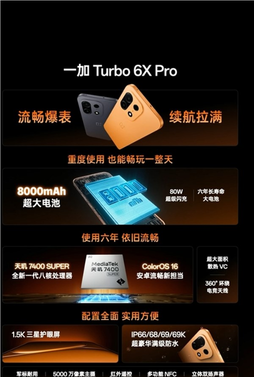 一加turbo 6x系列发布:无频闪lcd屏荣光再现 1499元起