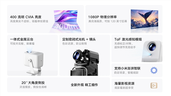 999元 REDMI投影仪5发布：1080P、360°调节躺着也能看