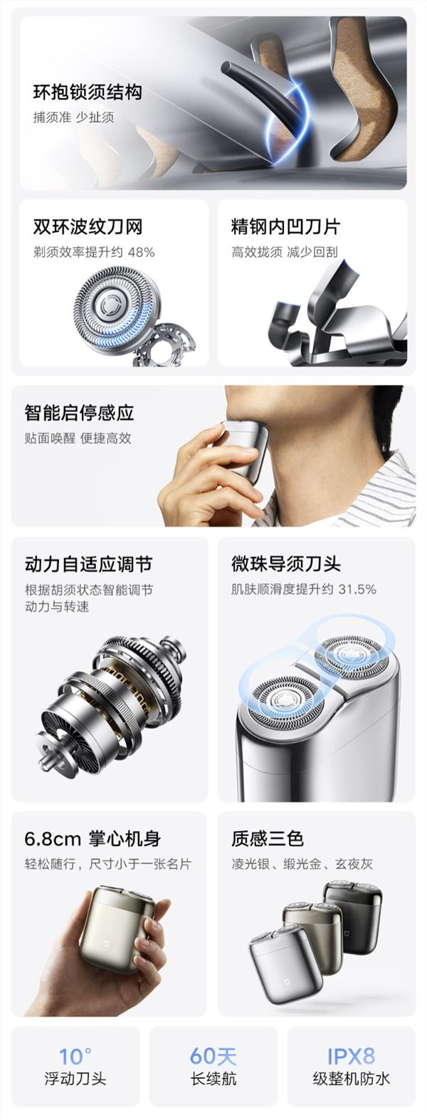 349元！小米推出米家便携电动剃须刀Pro：一体合金机身 60天长续航