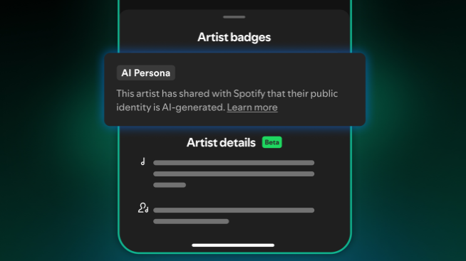 Spotify推出“AI Persona”标签，算法推荐默认排除AI虚拟艺人音乐