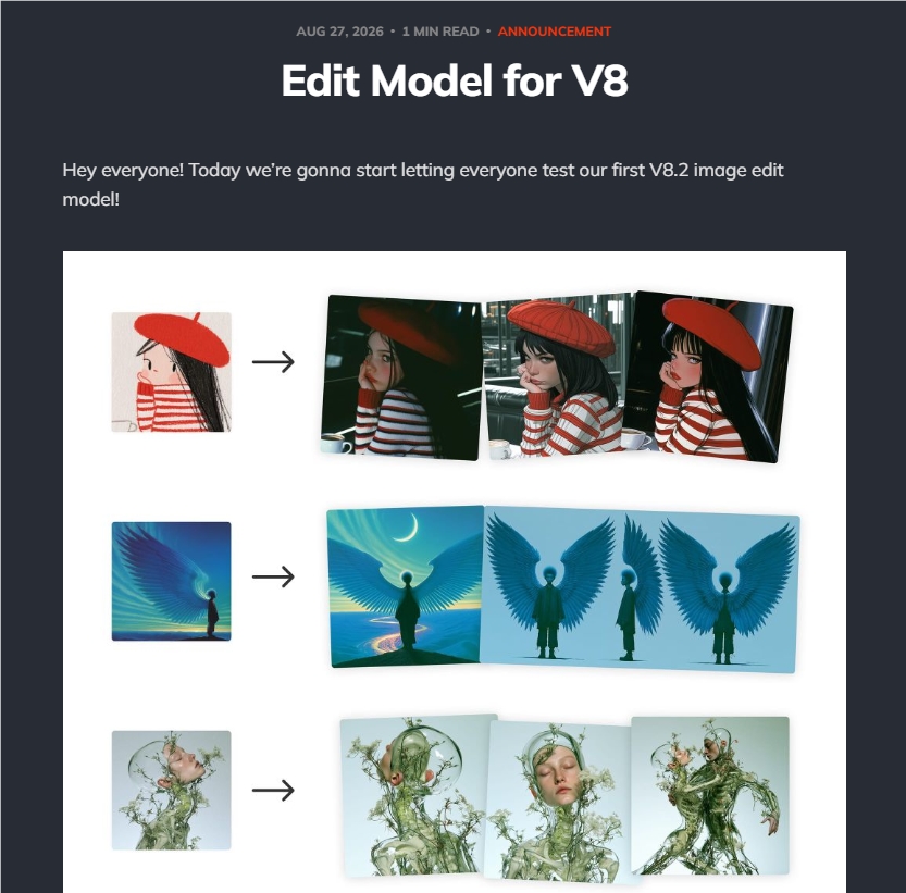 Midjourney V8.2重磅上线图像编辑模型，全功能支持指令微调与画布扩展