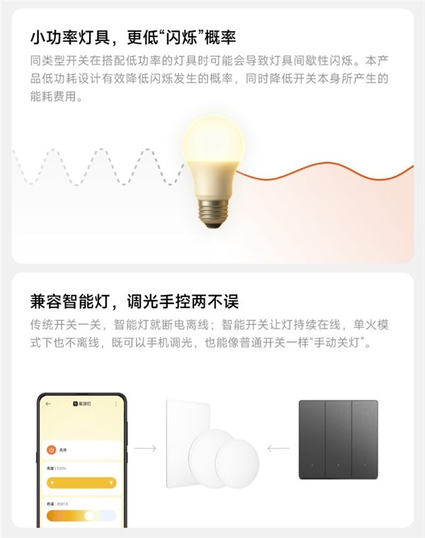 众筹69元起！小米智能开关2发布：有机玻璃面板 单零火兼容