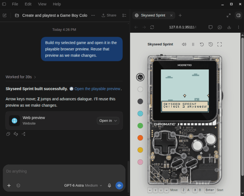 OpenAI 携手 ModRetro 发布 Codex 专用插件：动动嘴就能造出复古 Game Boy 游戏